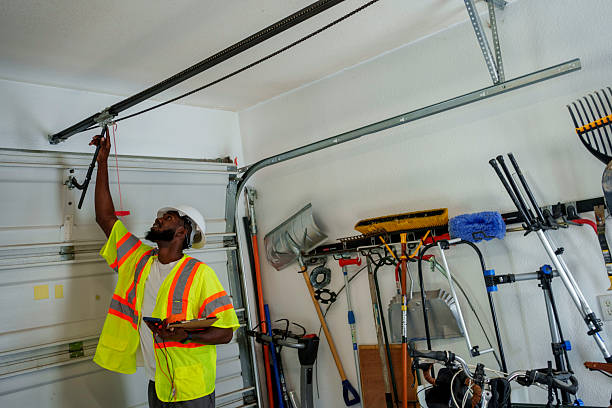 Professional Garage Door Panel Replacement technician working in Shamrock, TX